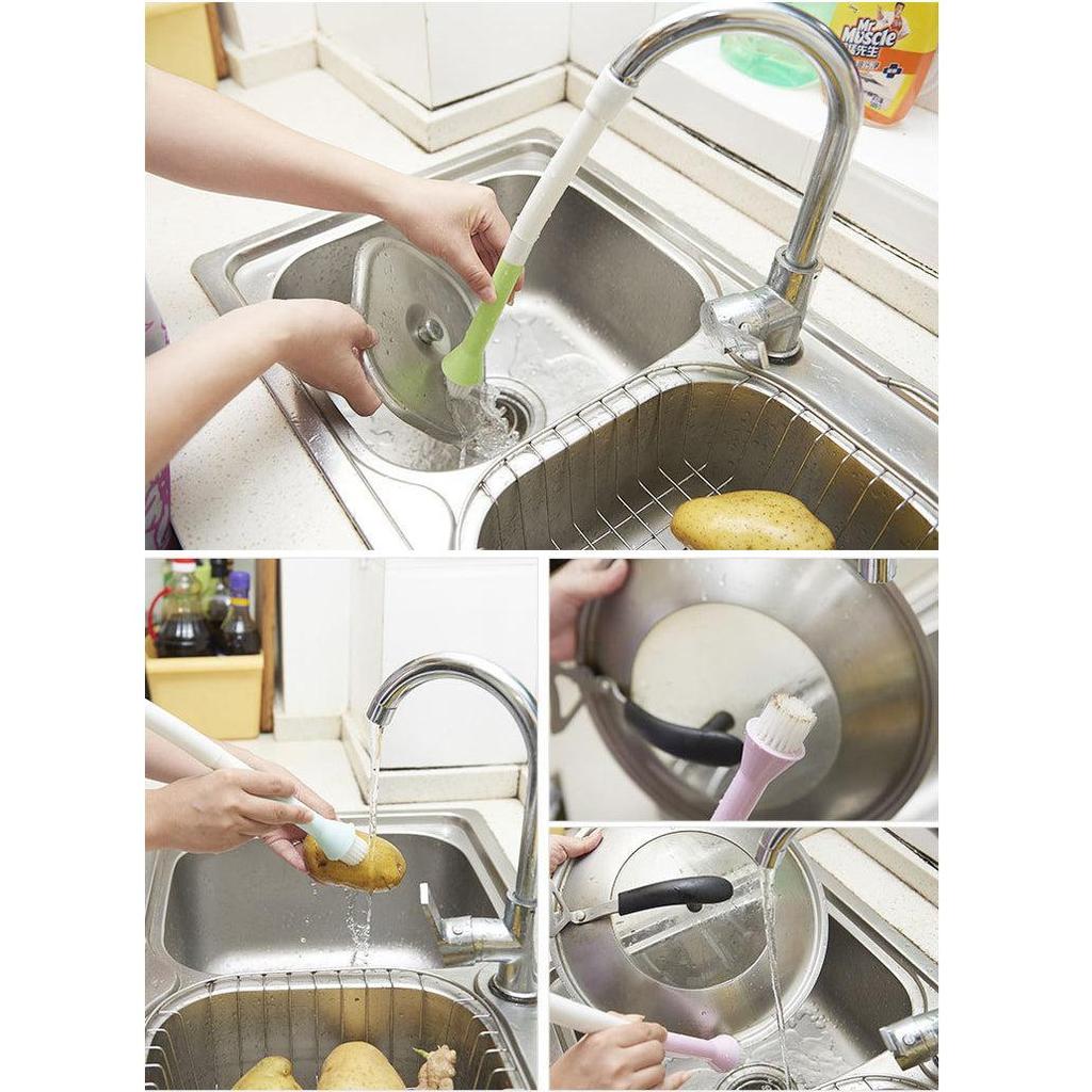 Multi Purpose Faucet-Mounted Kitchen Cleaning Brush by HitMyNeed