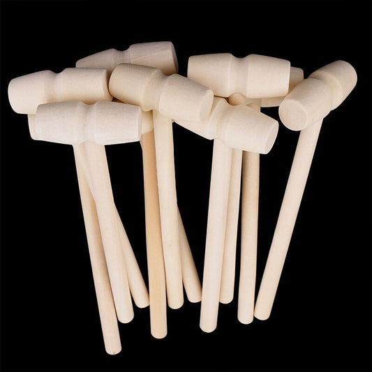 Multi Purpose Mini Wooden Hammers Set (10 Pack) by HitMyNeed