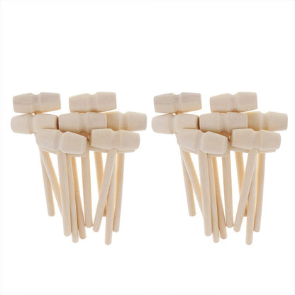 Multi Purpose Mini Wooden Hammers Set (10 Pack) by HitMyNeed