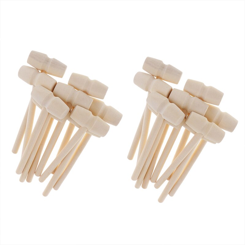 Multi Purpose Mini Wooden Hammers Set (10 Pack) by HitMyNeed