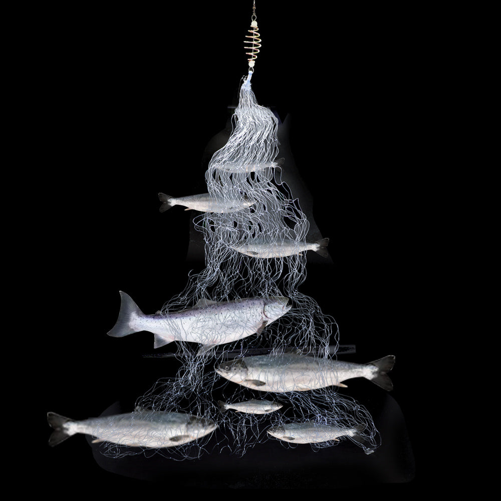Multi-Size Luminous Fishing Gill Net with Beads 1-1-5kg-fish by HitMyNeed