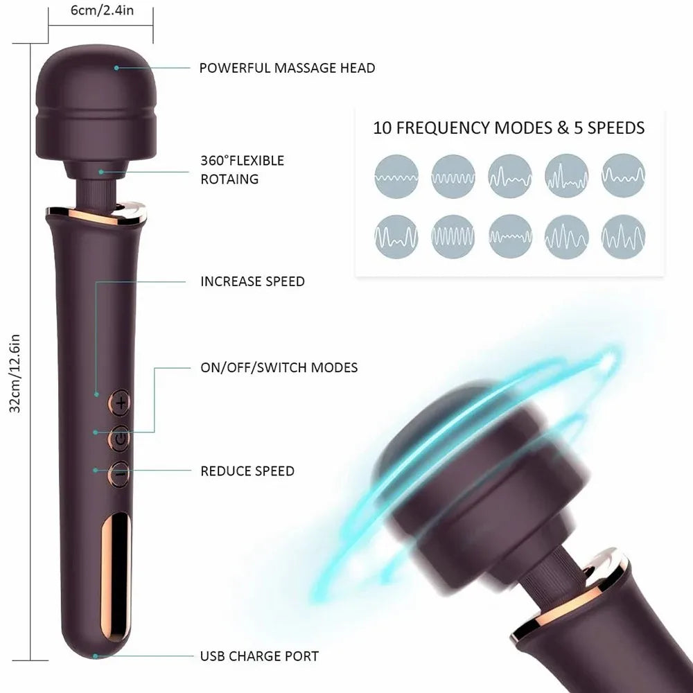 Multi-Speed Silicone Handheld Massage Stick by HitMyNeed