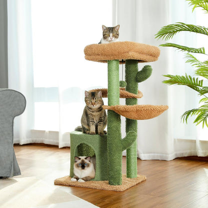 Multi Tier Cactus Cat Tower with Scratching Posts by HitMyNeed