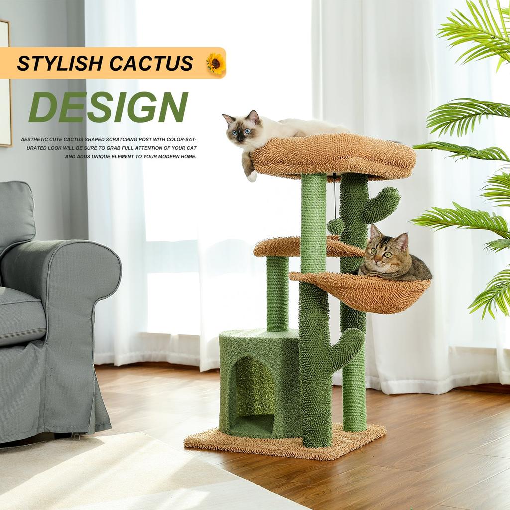 Multi Tier Cactus Cat Tower with Scratching Posts by HitMyNeed