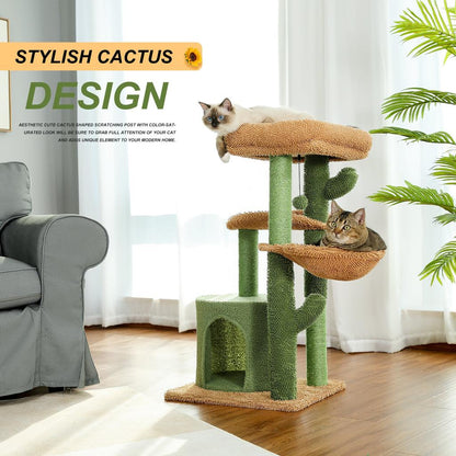 Multi Tier Cactus Cat Tower with Scratching Posts by HitMyNeed