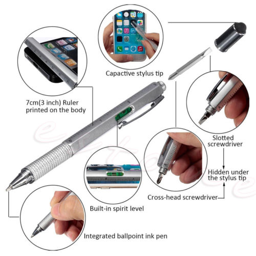 Multifunction 6-in-1 Stylus and Writing Pen by HitMyNeed