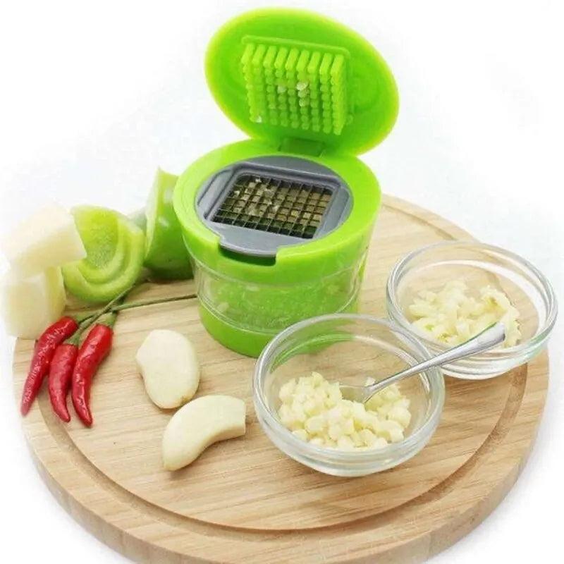 Multifunction Garlic Press, Slicer & Storage Tool by HitMyNeed