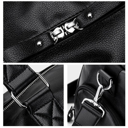 Multifunction PU Leather Duffle Travel Tote Bag by HitMyNeed