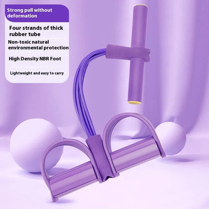 Multifunction Tension Rope Resistance Band Pedal four-purple-tubes by HitMyNeed