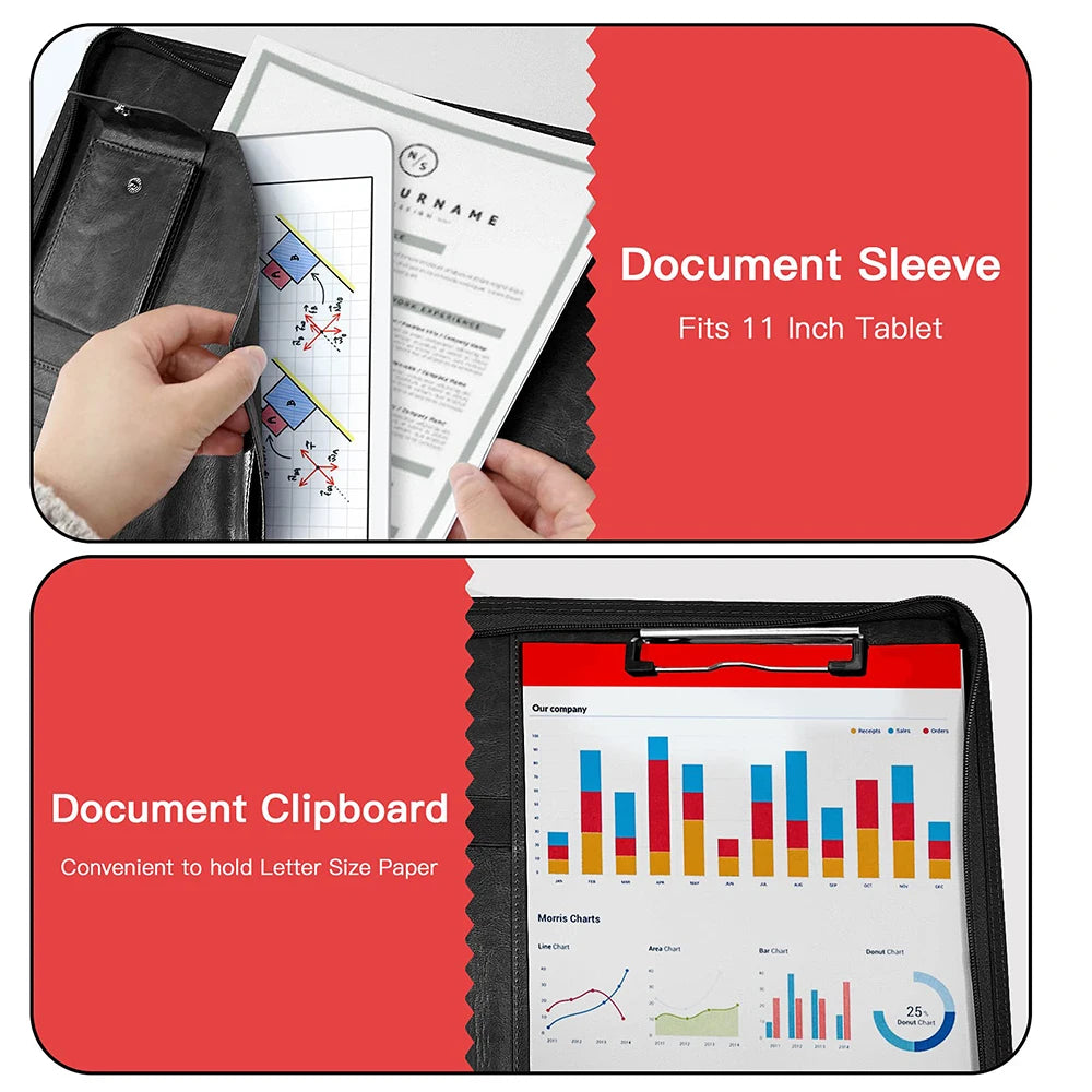 Multifunctional A4 Leather Conference Folder by HitMyNeed