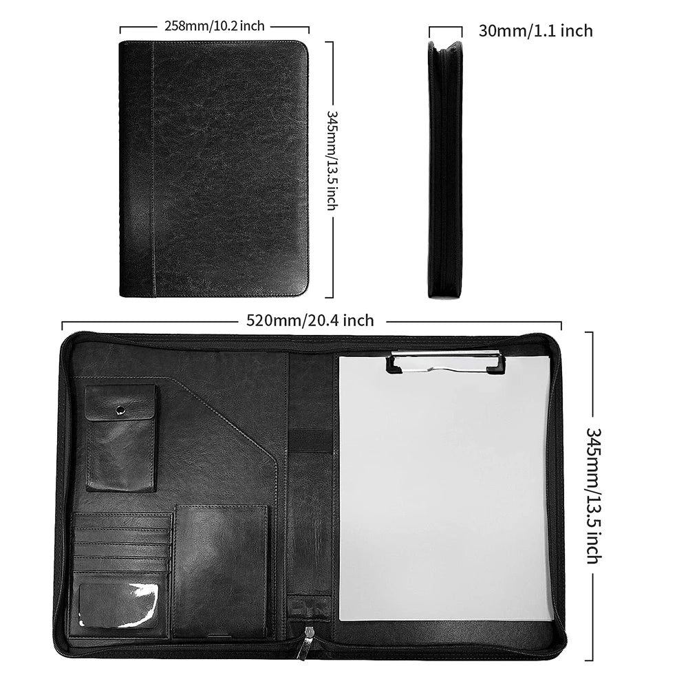 Multifunctional A4 Leather Conference Folder by HitMyNeed