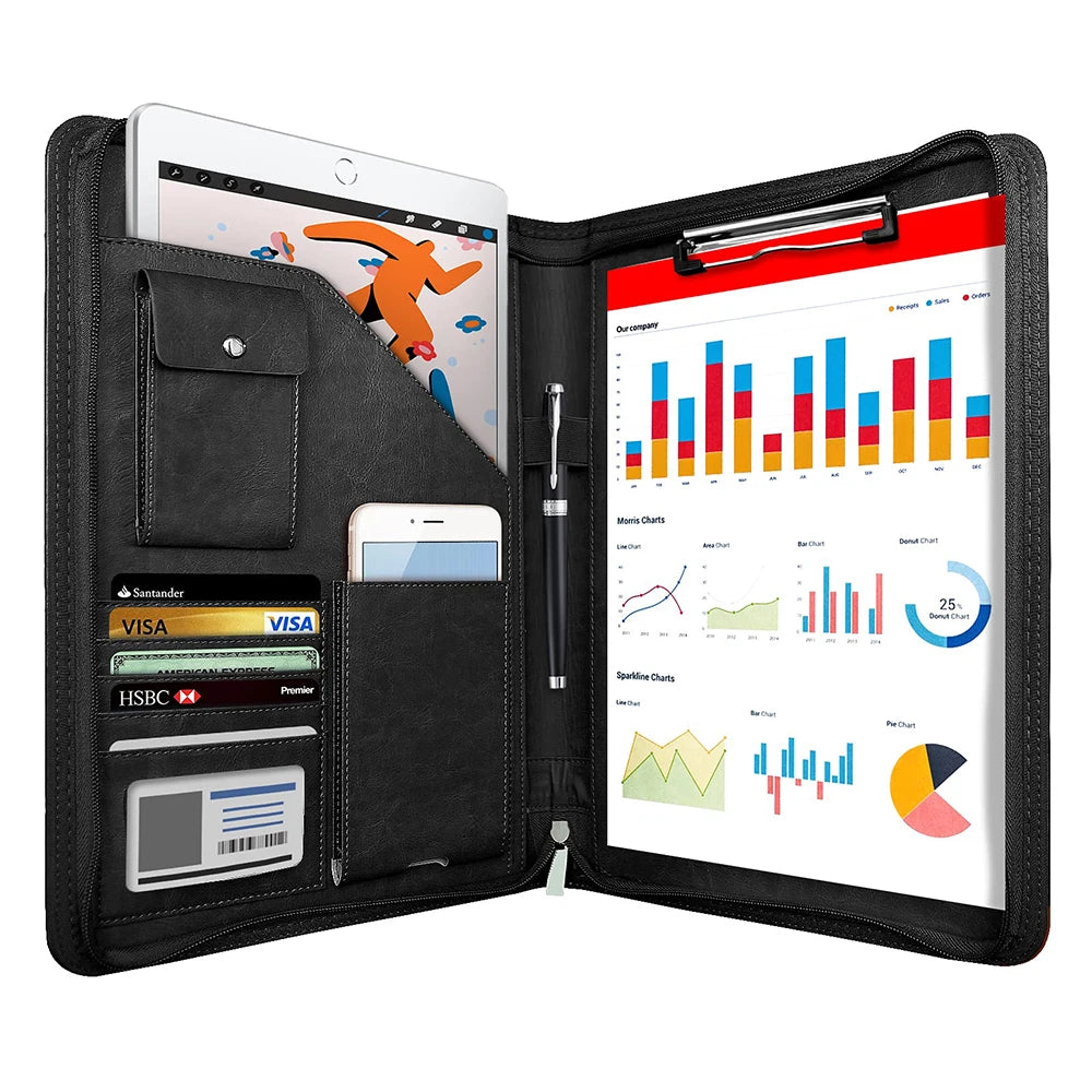 Multifunctional A4 Leather Conference Folder by HitMyNeed