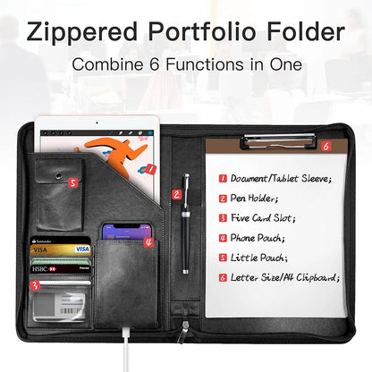 Multifunctional A4 Leather Conference Folder by HitMyNeed