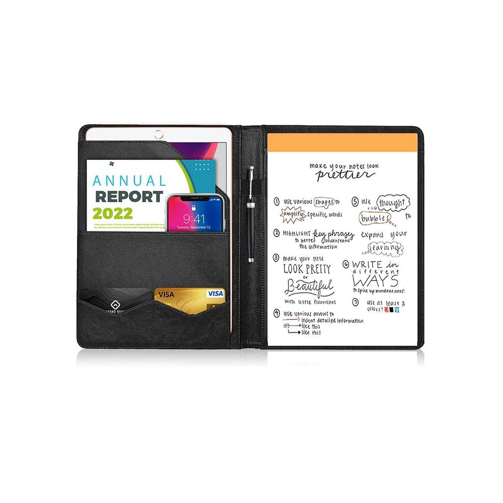 Multifunctional A4 Leather Conference Folder black-1 by HitMyNeed