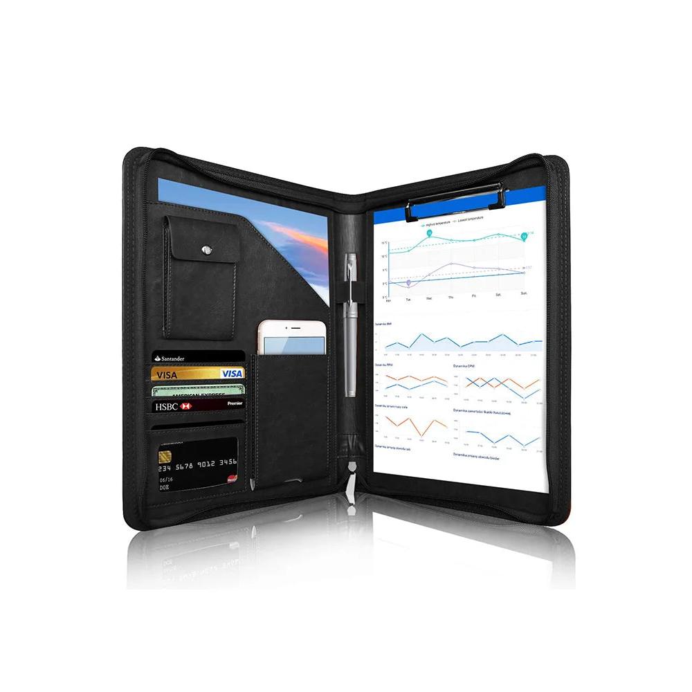 Multifunctional A4 Leather Conference Folder black-2 by HitMyNeed