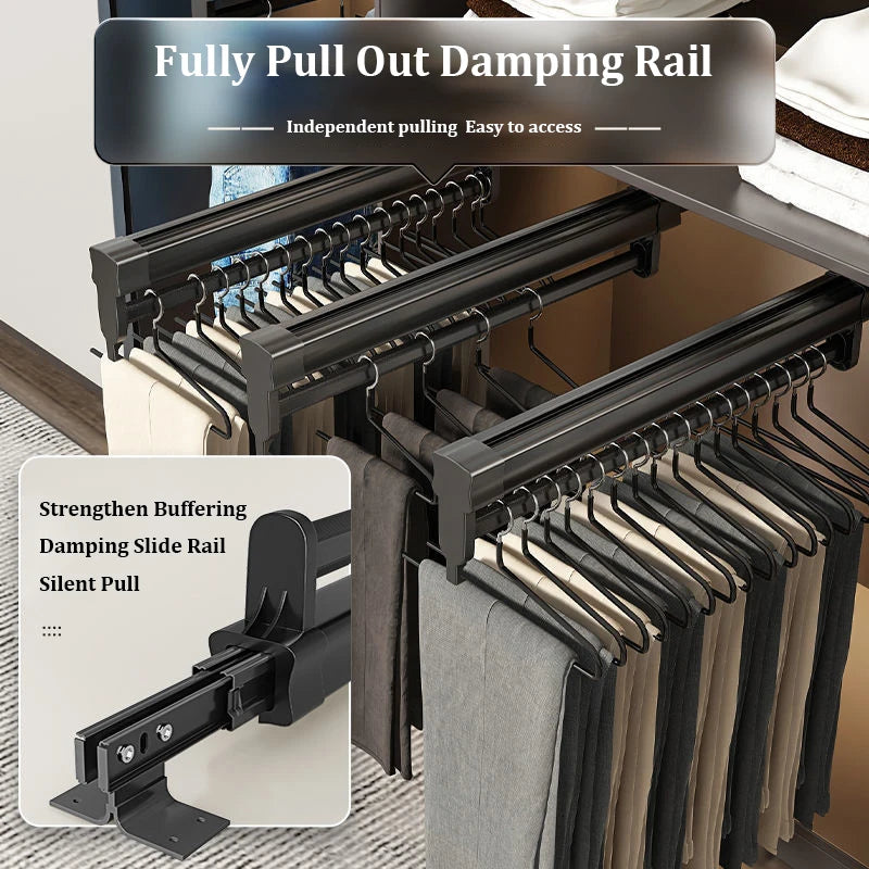 Multifunctional Aluminum Alloy Retractable Pants Rack by HitMyNeed