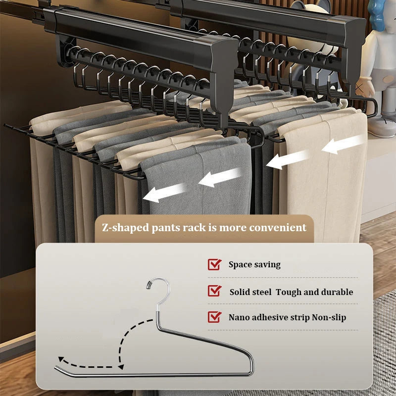 Multifunctional Aluminum Alloy Retractable Pants Rack by HitMyNeed