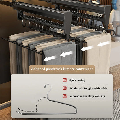 Multifunctional Aluminum Alloy Retractable Pants Rack by HitMyNeed