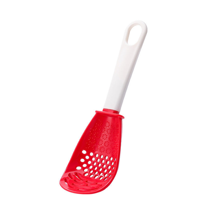 Multifunctional Cooking Spoon with Strainer & Cutter red by HitMyNeed
