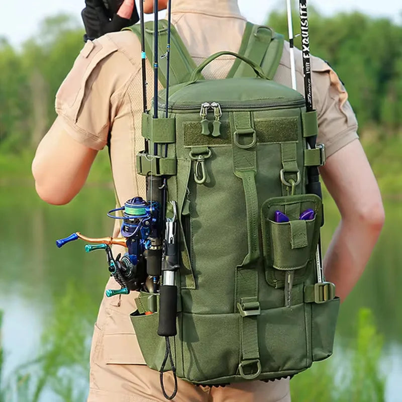Multifunctional Fishing Backpack with Rod Holders by HitMyNeed
