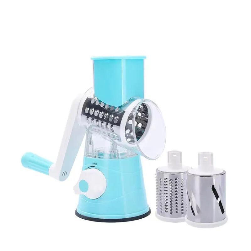 Multifunctional Hand Crank Vegetable Cutter & Grater blue-g490c by HitMyNeed