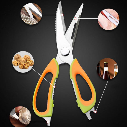 Multifunctional Kitchen Shears with Magnetic Safety Cover by HitMyNeed