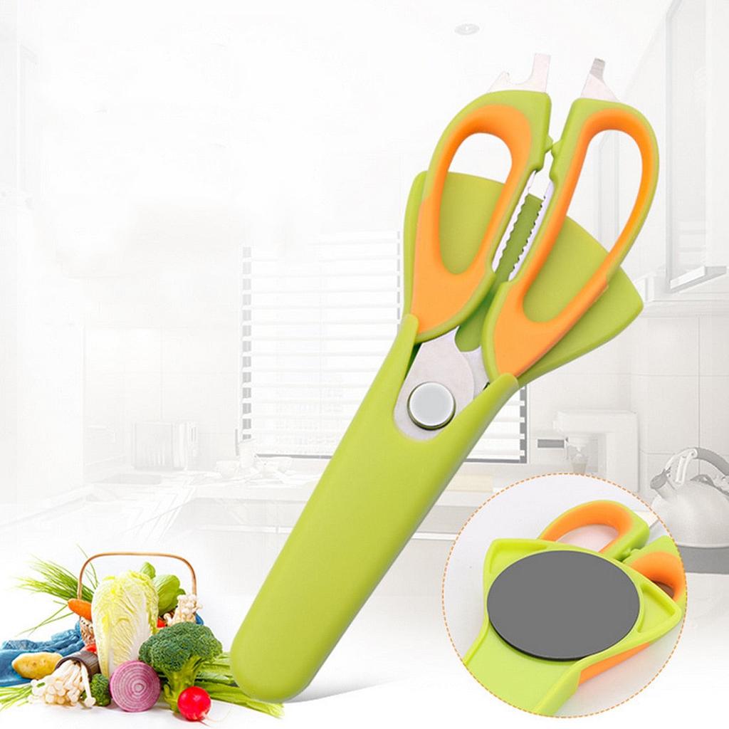 Multifunctional Kitchen Shears with Magnetic Safety Cover by HitMyNeed