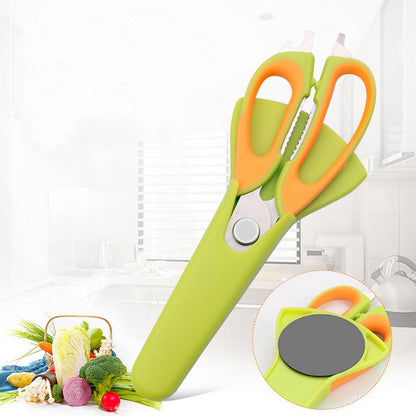 Multifunctional Kitchen Shears with Magnetic Safety Cover by HitMyNeed