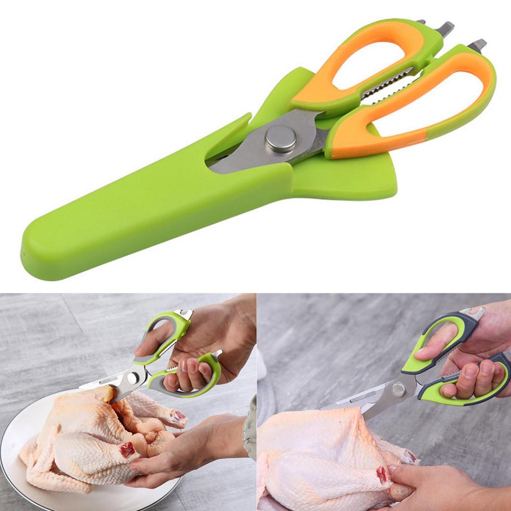 Multifunctional Kitchen Shears with Magnetic Safety Cover by HitMyNeed