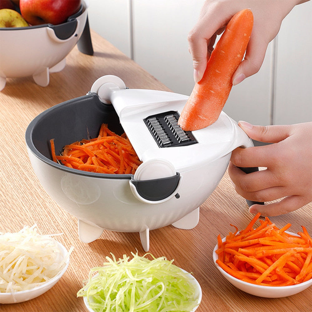 Multifunctional Veggie Slicer with Bowl & Strainer by HitMyNeed