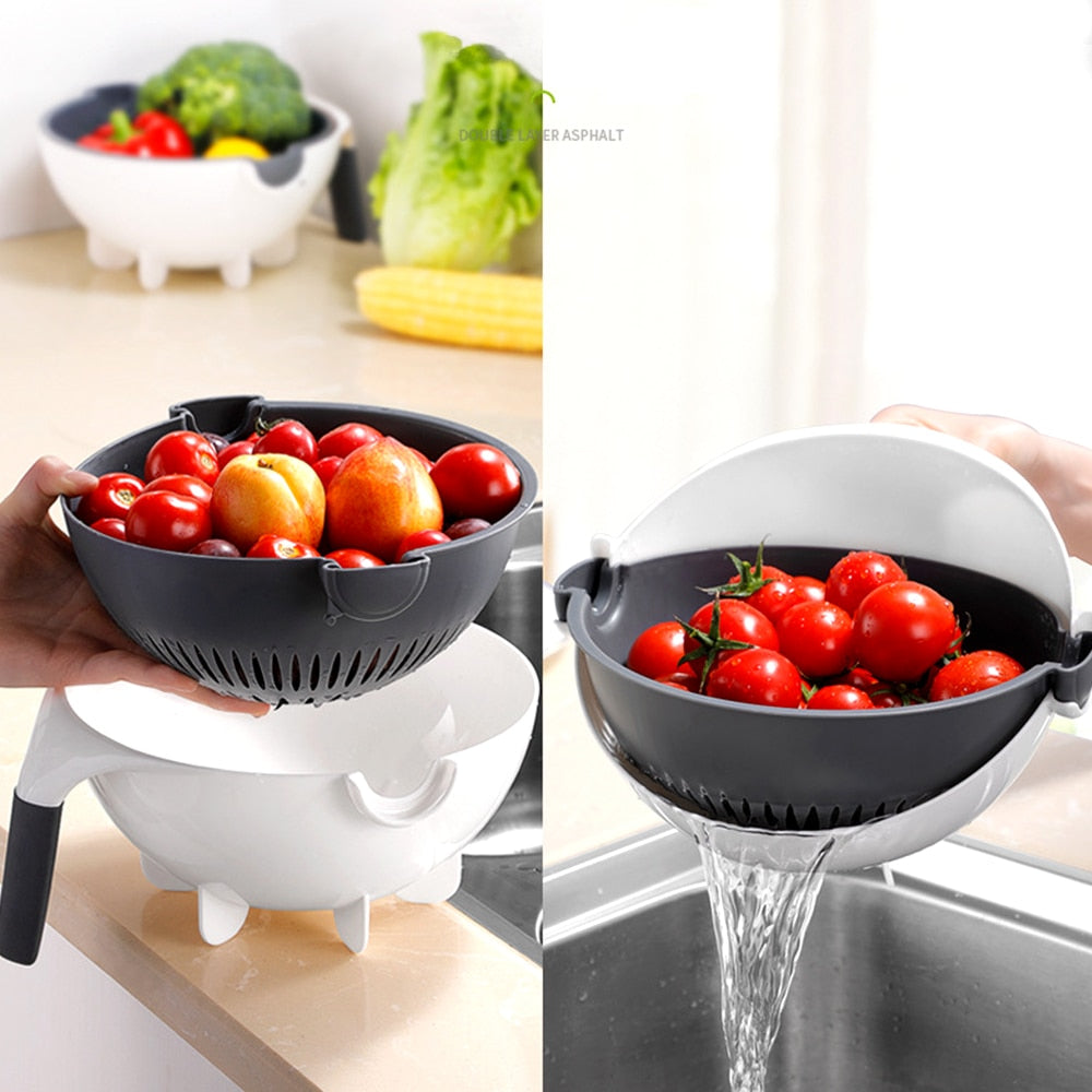 Multifunctional Veggie Slicer with Bowl & Strainer by HitMyNeed