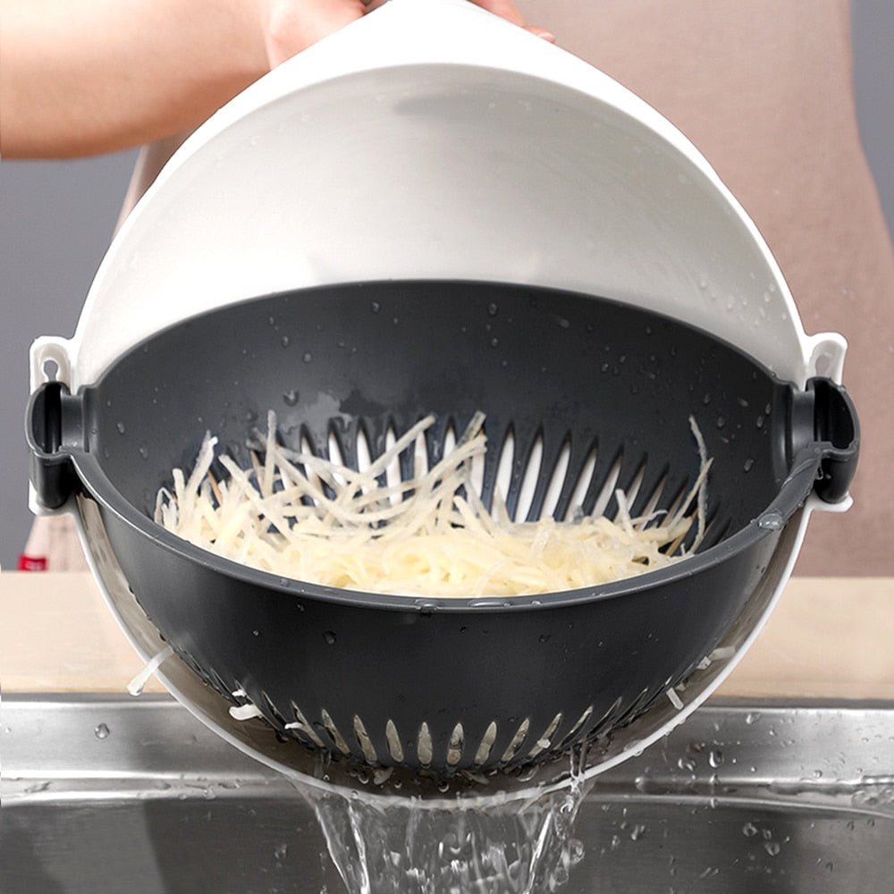 Multifunctional Veggie Slicer with Bowl & Strainer by HitMyNeed