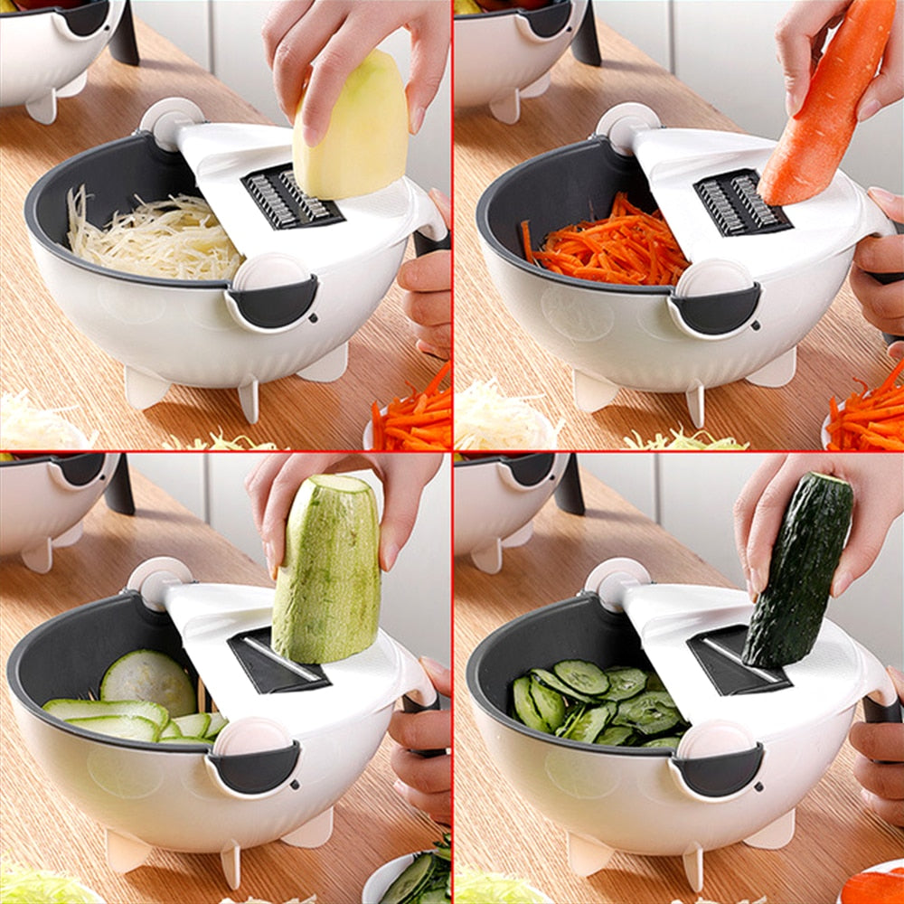 Multifunctional Veggie Slicer with Bowl & Strainer by HitMyNeed