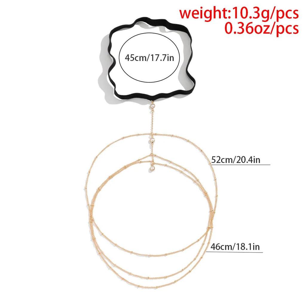 Multilayer Pearl Tassel Elastic Thigh Chain for Women by HitMyNeed