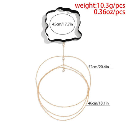 Multilayer Pearl Tassel Elastic Thigh Chain for Women by HitMyNeed