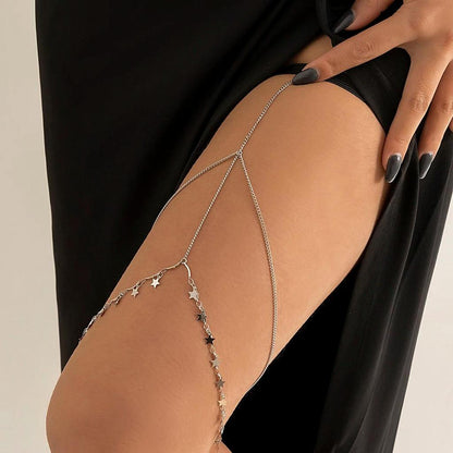 Multilayer Pearl Tassel Elastic Thigh Chain for Women bk00133 by HitMyNeed