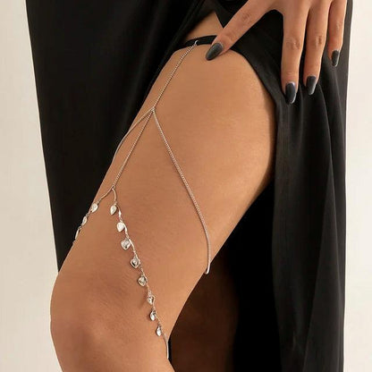 Multilayer Pearl Tassel Elastic Thigh Chain for Women bk00137 by HitMyNeed