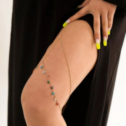 Multilayer Pearl Tassel Elastic Thigh Chain for Women js00136 by HitMyNeed