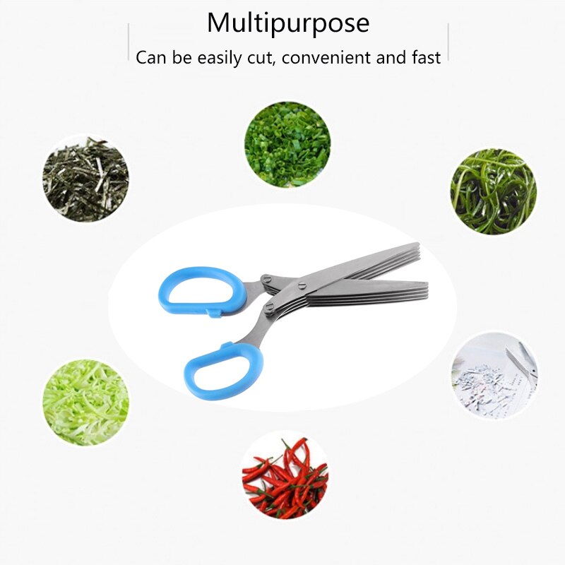 Multilayer Stainless Steel Herb & Scallion Scissors by HitMyNeed