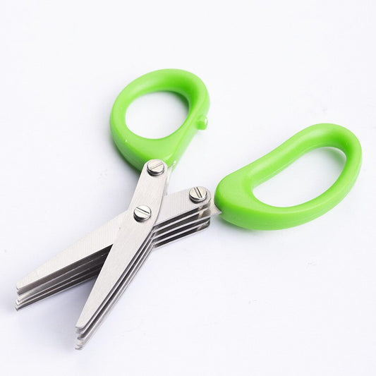 Multilayer Stainless Steel Herb & Scallion Scissors green by HitMyNeed
