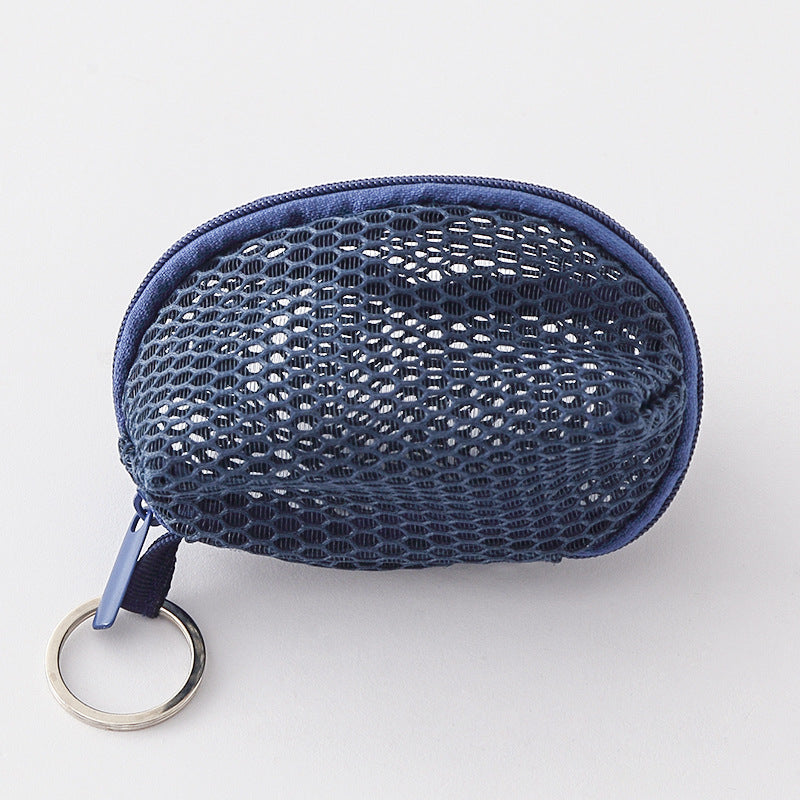 Multipurpose Nylon Mesh Coin Purse Pouch dark-blue by HitMyNeed