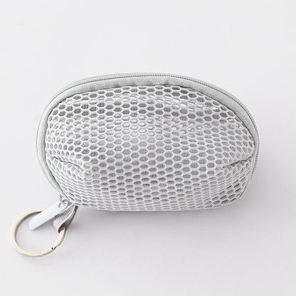 Multipurpose Nylon Mesh Coin Purse Pouch light-gray by HitMyNeed