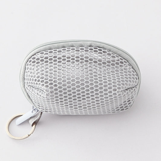 Multipurpose Nylon Mesh Coin Purse Pouch light-gray by HitMyNeed