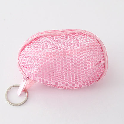 Multipurpose Nylon Mesh Coin Purse Pouch pink by HitMyNeed