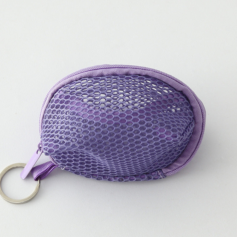 Multipurpose Nylon Mesh Coin Purse Pouch purple by HitMyNeed