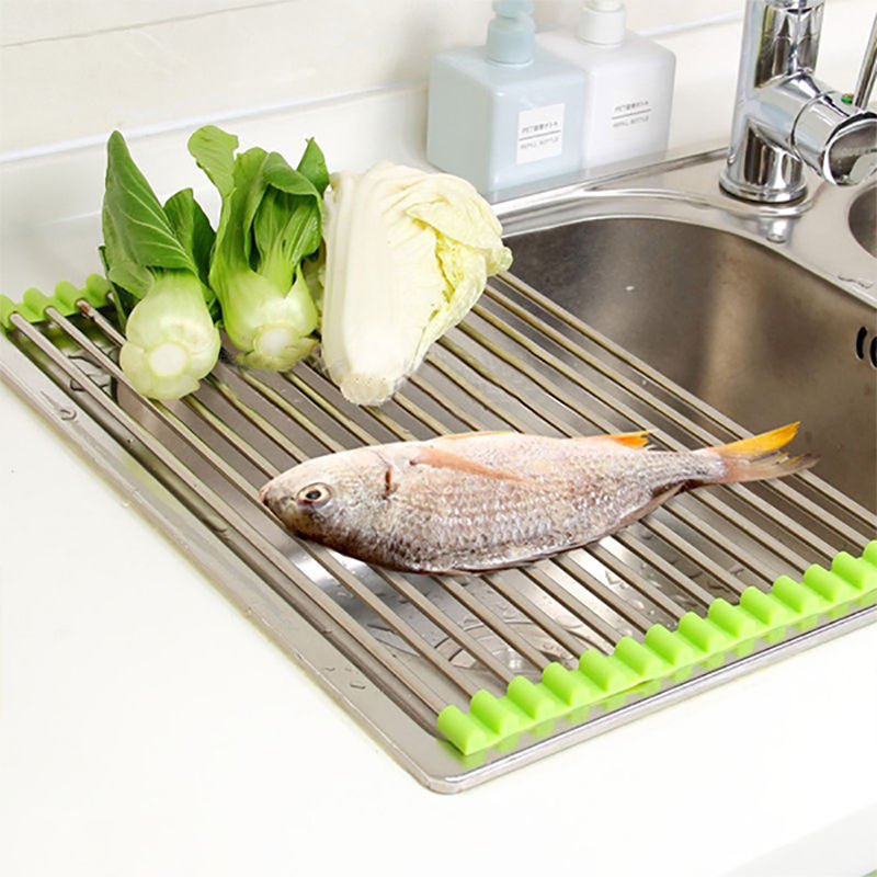 Multipurpose Over-the-Sink Roll-Up Dish Drying Rack by HitMyNeed