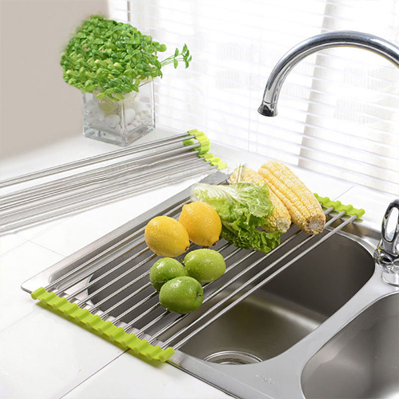 Multipurpose Over-the-Sink Roll-Up Dish Drying Rack by HitMyNeed