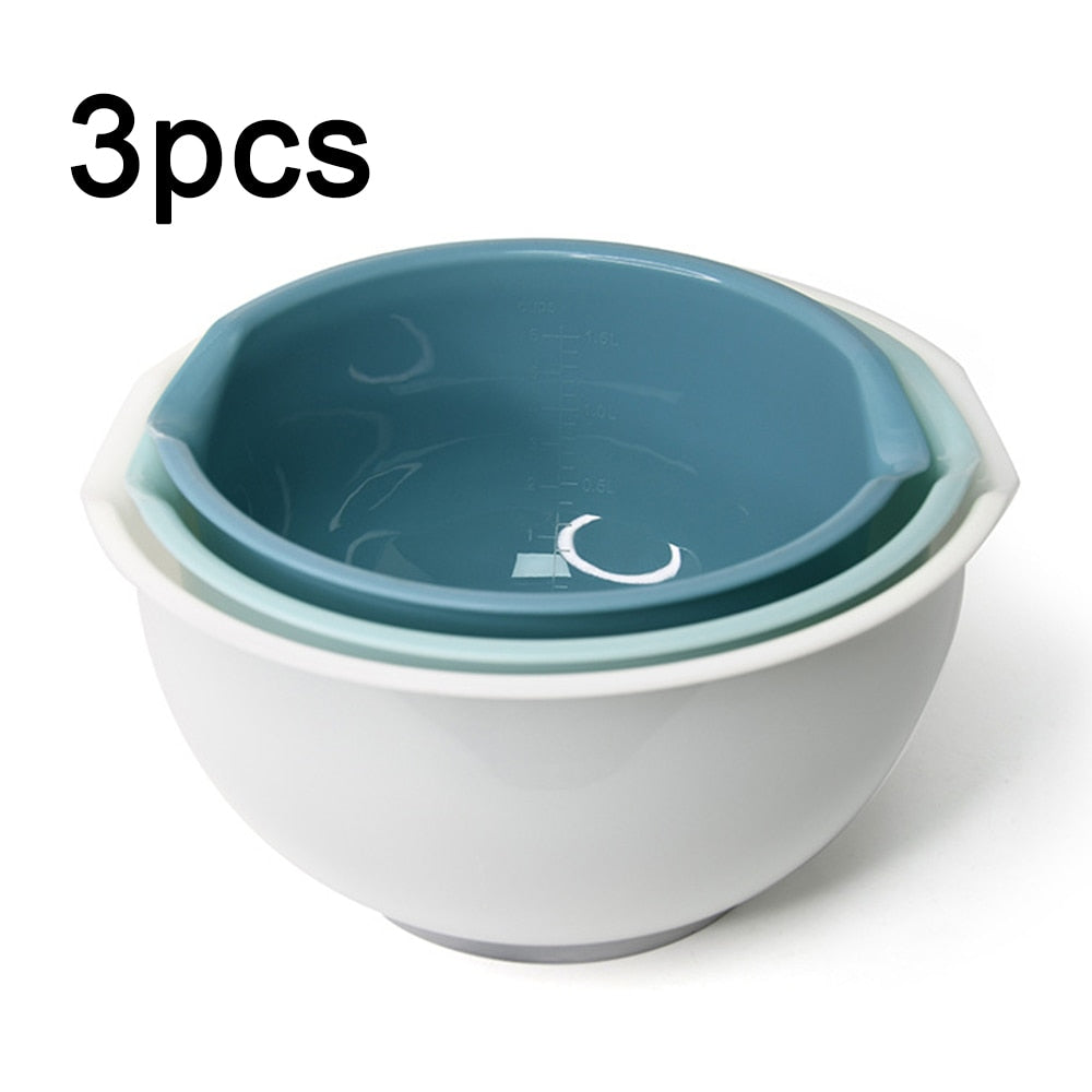 Multipurpose Plastic Mixing Bowl Set (3 Pieces) by HitMyNeed