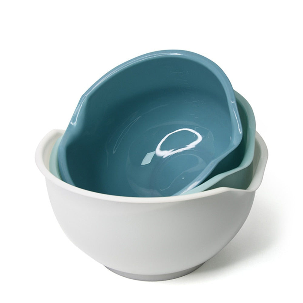 Multipurpose Plastic Mixing Bowl Set (3 Pieces) by HitMyNeed