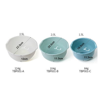 Multipurpose Plastic Mixing Bowl Set (3 Pieces) by HitMyNeed